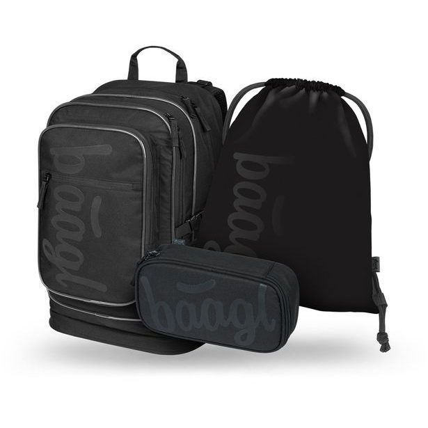 BAAGL SET 3 Cubic Uni černá: batoh, penál, sáček