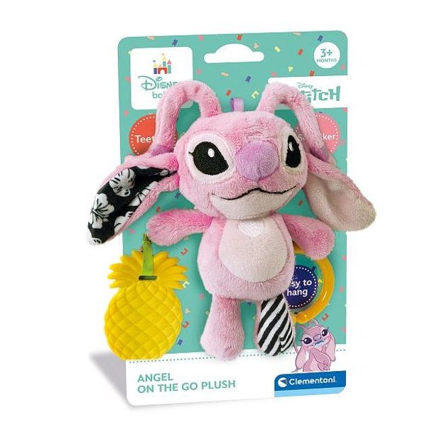 CLEMENTONI Disney baby - Plyšové chrastítko, kousátko STITCH ANGEL