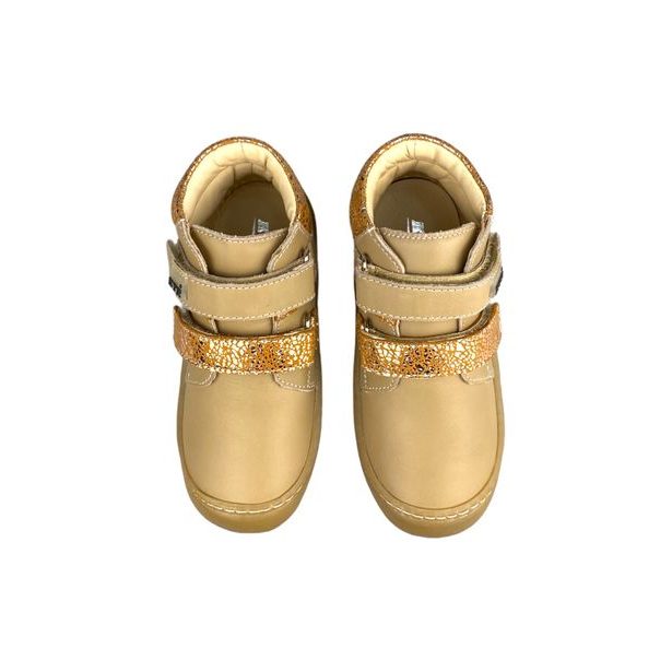 Dětská celoroční obuv KTR - béžová + zlatá