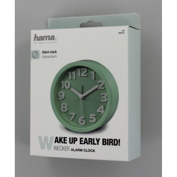 Hama Retro budík, kulatý, zelený