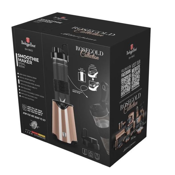 BERLINGERHAUS Mixér smoothie maker s lahví Black Rose Collection BH-9602