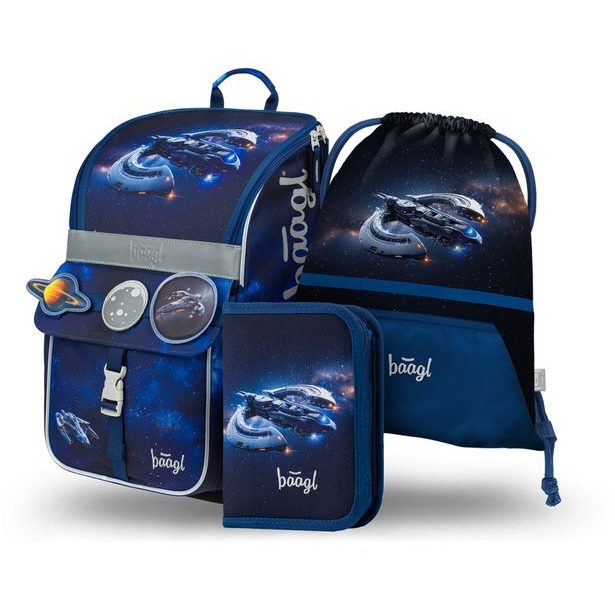 BAAGL SET 3 Zippy Vesmírná loď: aktovka, penál, sáček