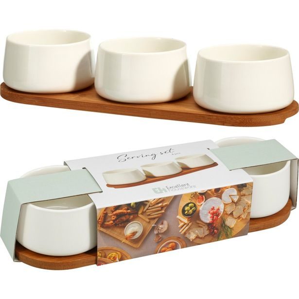 EXCELLENT HOUSEWARE Sada servírovacích misek porcelán 4 ks bílá KO-210001590