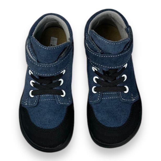 Dětská celoroční obuv Jonap BAREFOOT - Modrá riflovina