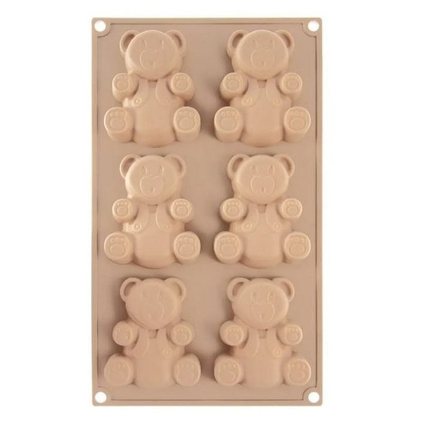 forma MEDVÍDCI silikon-6, 30,3x17,8x2cm, béžová