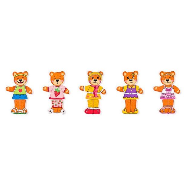 WOODY Šatní skříň - Oblékni si svou medvědí rodinku