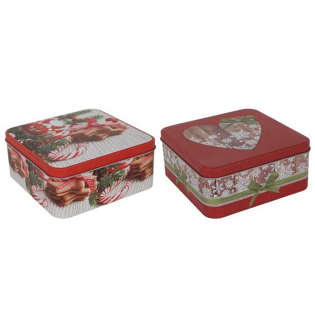 HIT DÓZA NA CUKROVÍ 15,2*15,2*6,7CM VÁNOČNÍ MOTIV 2ASS_hamashop