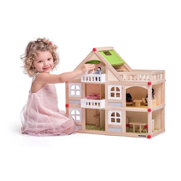 Domeček dvoupatrový s balkonem a příslušentsvím