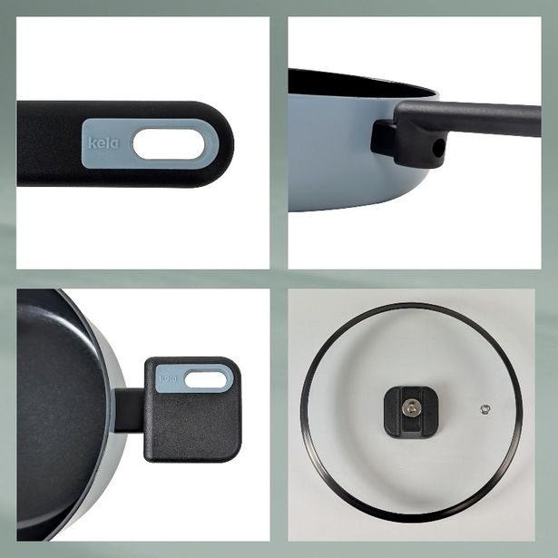 KELA Sada hrnců Mira s keramickým povrchem 5 ks, kouřově modrá KL-15200