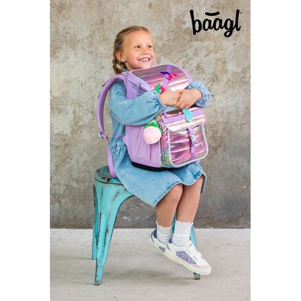 BAAGL SET 5 Zippy Lavender: aktovka, penál, sáček, zástěra, peněženka