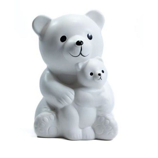 pokladnička MEDVÍDCI bílí, 9,5x10x14cm, keramika