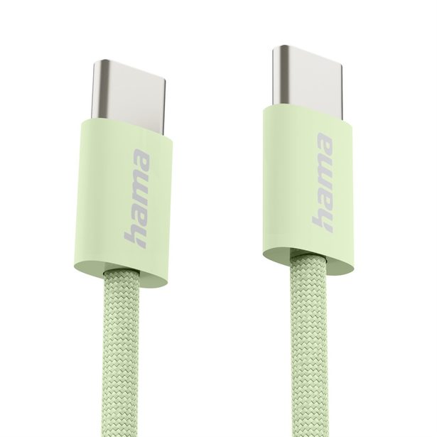 Hama USB-C 2.0 kabel Fabric, 1m, opletený, zelený