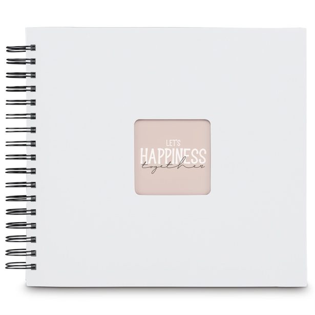 Hama album klasické spirálové FINE ART 28x24 cm, 50 stran, bílá, černé listy