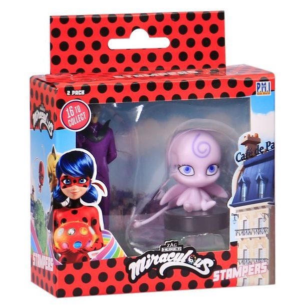 Miraculous: Beruška a černý kocour- razítka 2 ks figurka Ast.