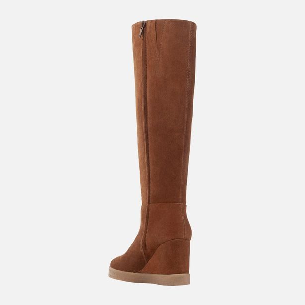 Hnědé dámské kozačky Geox Wedge