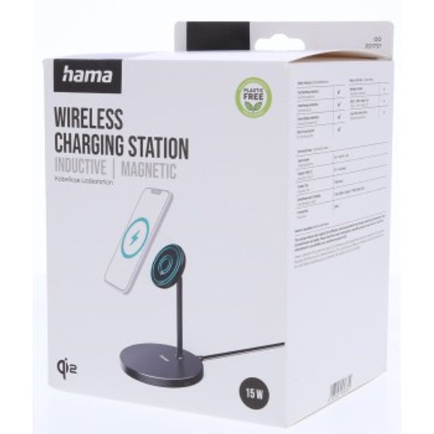 Hama bezdrátová nabíječka s držákem, Qi2 15 W