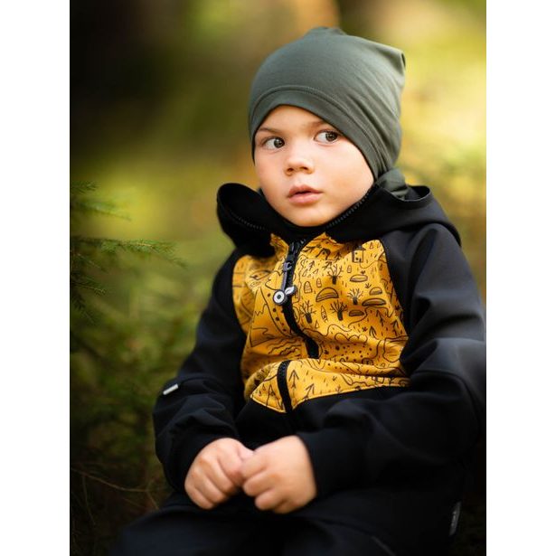 Unuo, Dětská čepice z teplákoviny Homeless, Tm. Khaki