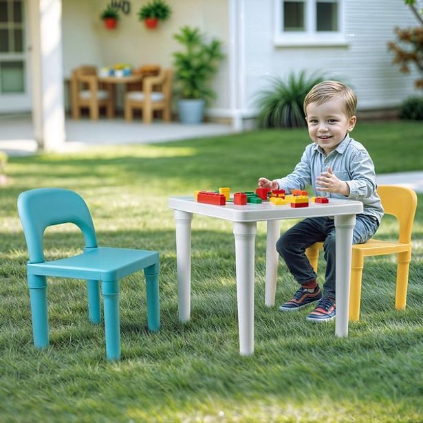 DOLU Dětský zahradní set stůl a 2 židle