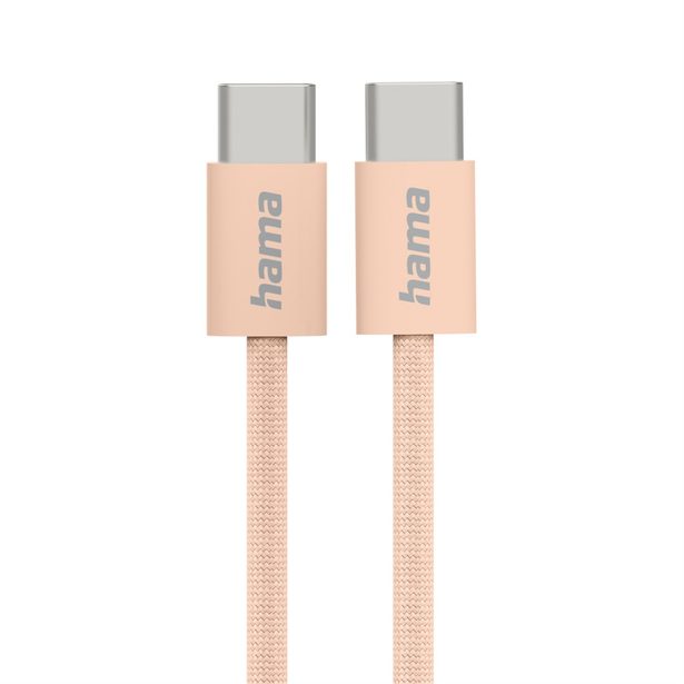 Hama USB-C 2.0 kabel Fabric, 1m, opletený, oranžový
