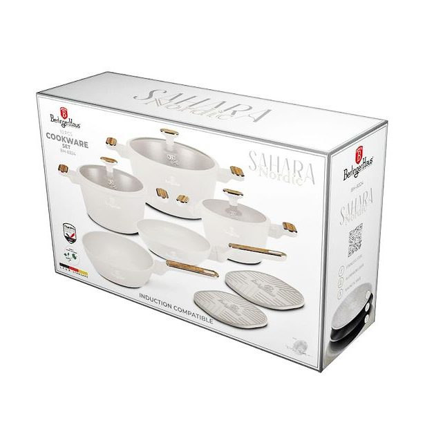 BERLINGERHAUS Sada nádobí s titanovým povrchem 10 ks Sahara Nordic Collection BH-8324