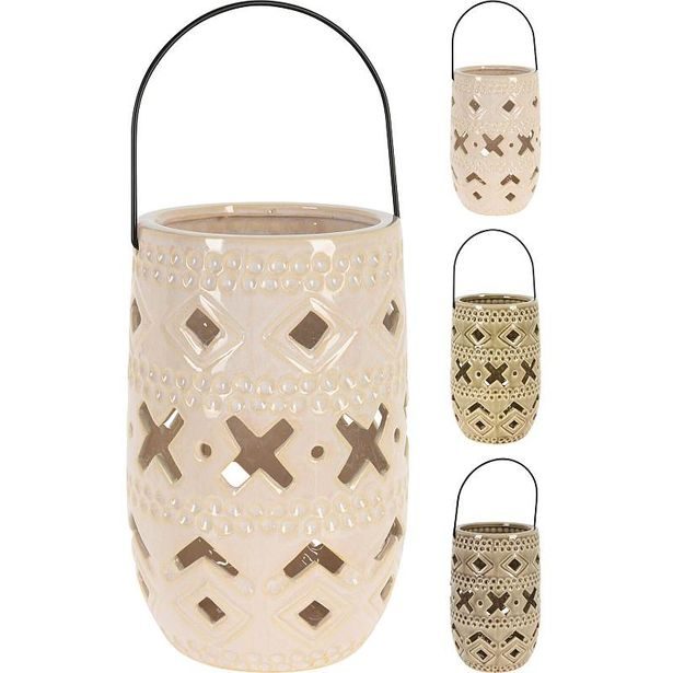 PROGARDEN Keramická lampa 23 cm s rukojetí zelená KO-095202930zele