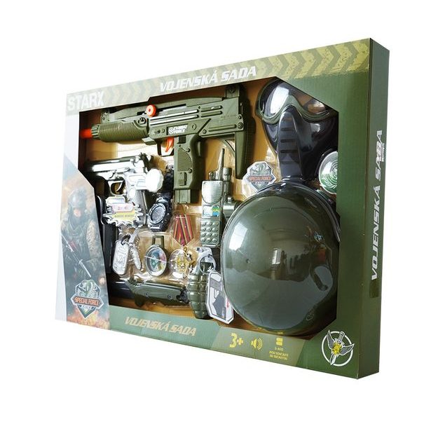 Vojenská sada s helmou
