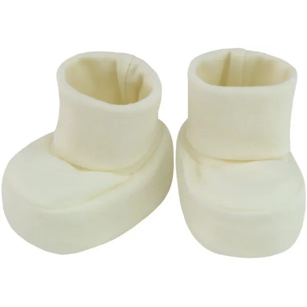 ESITO Kojenecké bačkůrky bavlna malé jednobarevné smetanové - smetanová