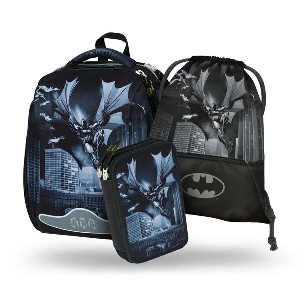 BAAGL SET 3 Shelly Batman Dark City: aktovka, penál, sáček