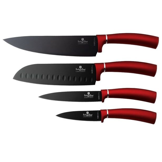 BERLINGERHAUS Sada nožů s nepřilnavým povrchem 4 ks Burgundy Metallic Line BH-2887