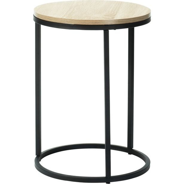 H & S COLLECTION Odkládací stolek sada 2 ks černá/dřevo 40+50 cm KO-KR8200400