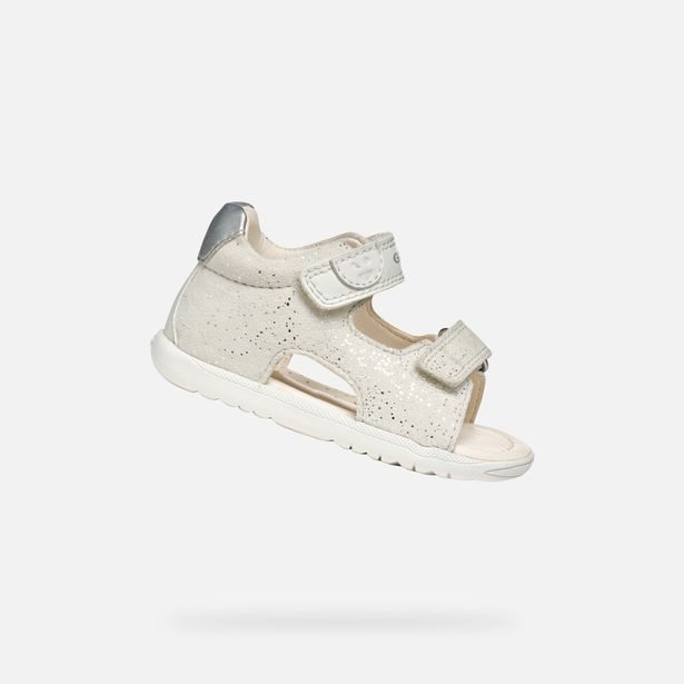 Bílé dívčí sandály pro první krůčky Geox Sandal Macchia Gir