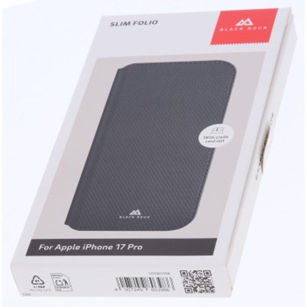 Black Rock Slim Folio, pouzdro-knížka pro Apple iPhone 17 Pro, černé