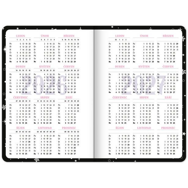 NOTIQUE Studentský diář Kuromi (září 2026 – prosinec 2027), 9,8 x 14,5 cm