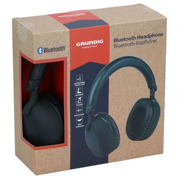 GRUNDIG Bezdrátová bluetooth sluchátka GRUNDIG s ANC 300mAh černá ED-233184