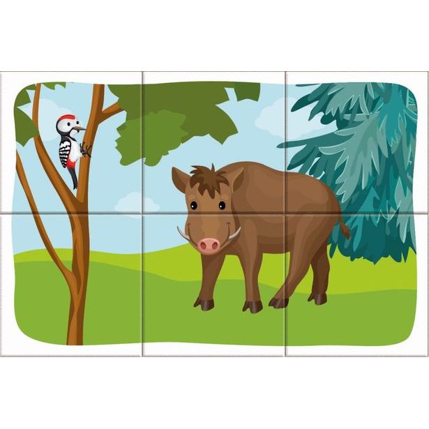 LESNÍ ZVÍŘÁTKA 6 Dřevěné kostky