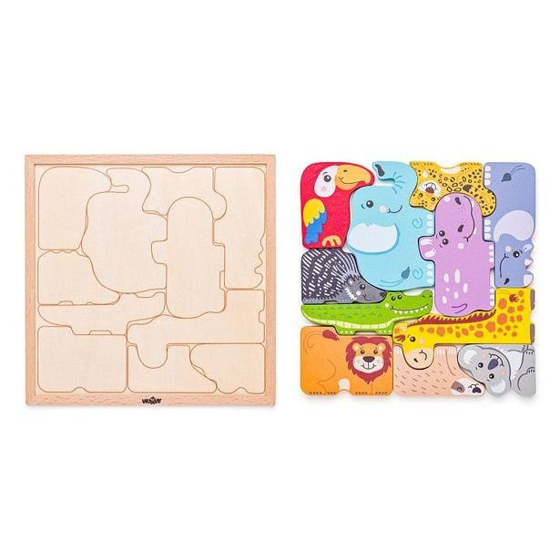 WOODY Puzzle na desce - Zvířátka