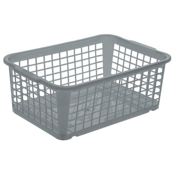 košík 30x20x10cm, křišťál.šedý, plast