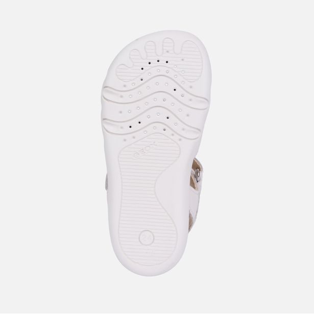 Bílé chlapecké barefoot sandály pro první kroky Geox Steppieup