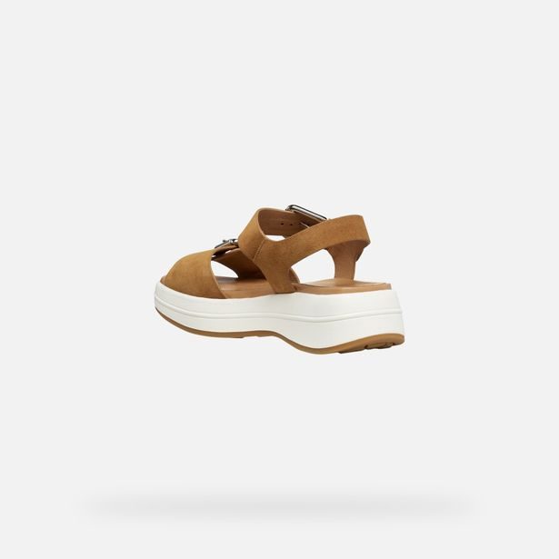 Hnědé dámské sandály Geox Spherica Ecub-3 S