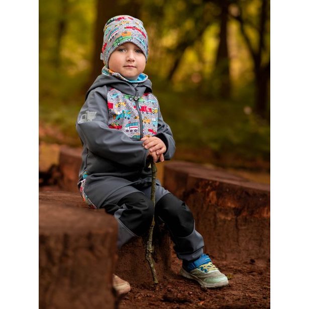 Unuo, Batolecí softshellové kalhoty s fleecem Street Strong, Tm. Šedá