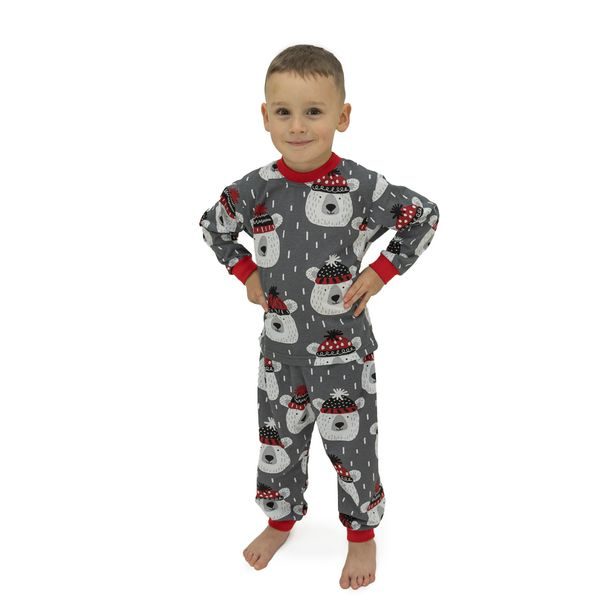 ESITO Dětské pyžamo Christmas bear šedé