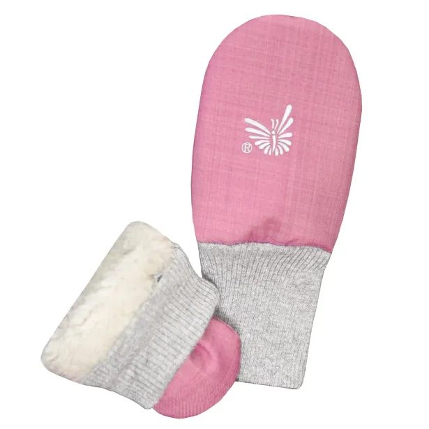 ESITO Zimní bezpalcové rukavice softshell s beránkem Antique pink - antique pink
