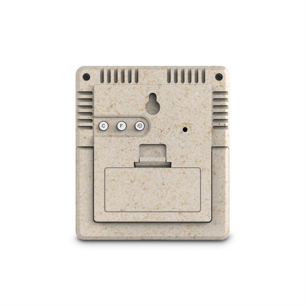 Hama Ponzo, digitální teploměr/vlhkoměr, vnitřní, z pšeničné slámy a bio plastu, béžový