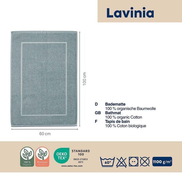 KELA Koupelnová předložka Lavinia 100% organická bavlna 60 x 100 cm modrá KL-24045