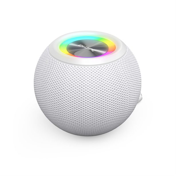 Hama Ball, Bluetooth reproduktor, 5 W, LED podsvícení, AUX-in, USB-A, microSD slot, bílý