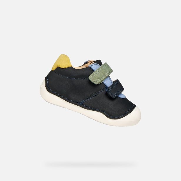 Tmavě modré chlapecké barefoot boty pro první kroky Geox Tutim