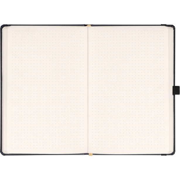 NOTIQUE Notes Balacron, černý, tečkovaný, 15 x 21 cm
