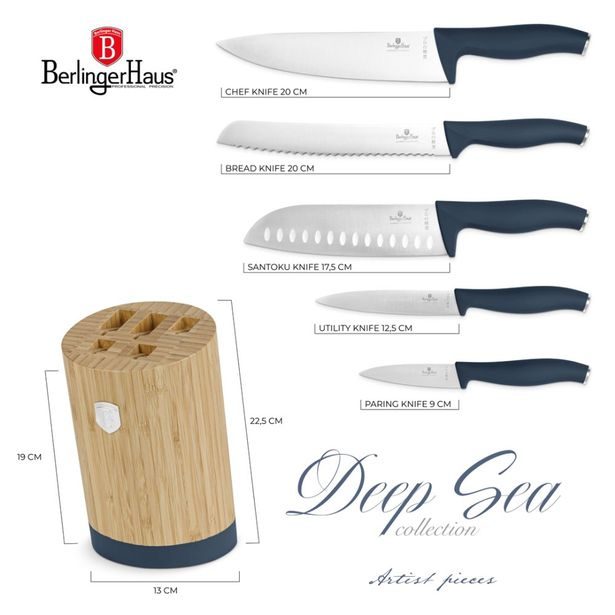 BERLINGERHAUS Sada nožů ve stojanu 6 ks Deep Sea Collection BH-3144