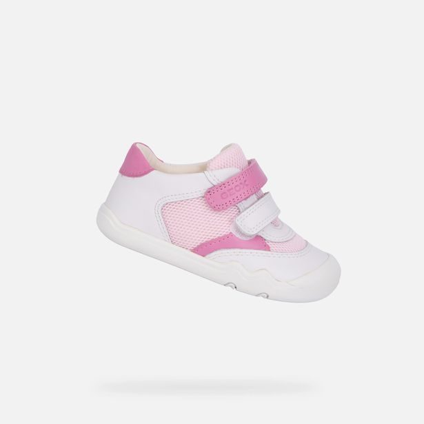 Bílé dívčí barefoot tenisky pro první kroky Geox Steppieup