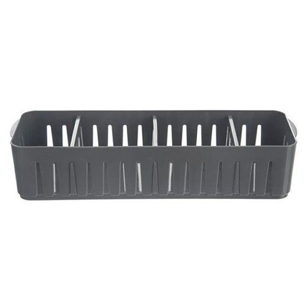 košík 32x10x6,8cm FLEXI, organizér šedý, plast